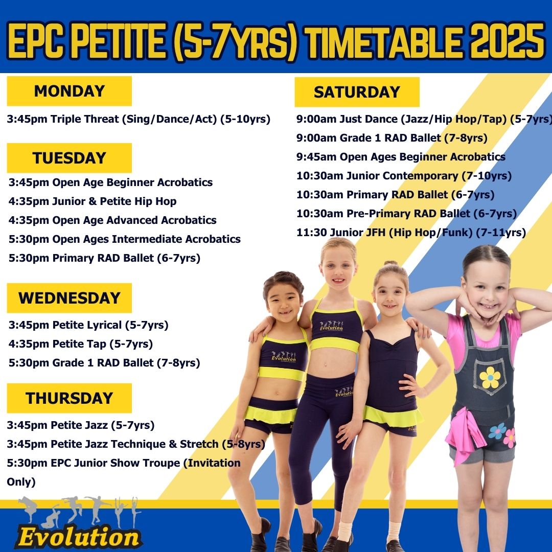 5-7 Years Petite Timetable