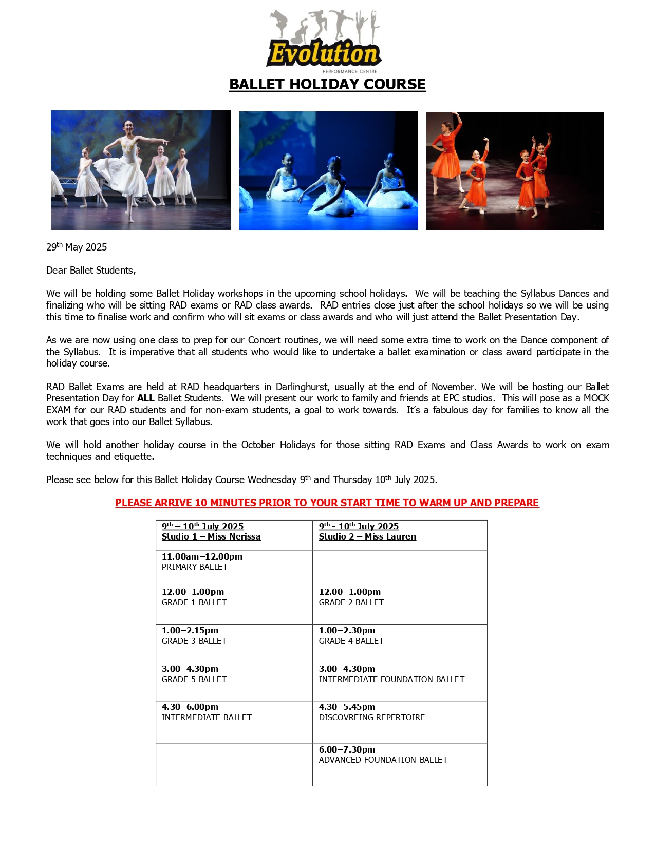 Ballet Holiday Workshop 2025